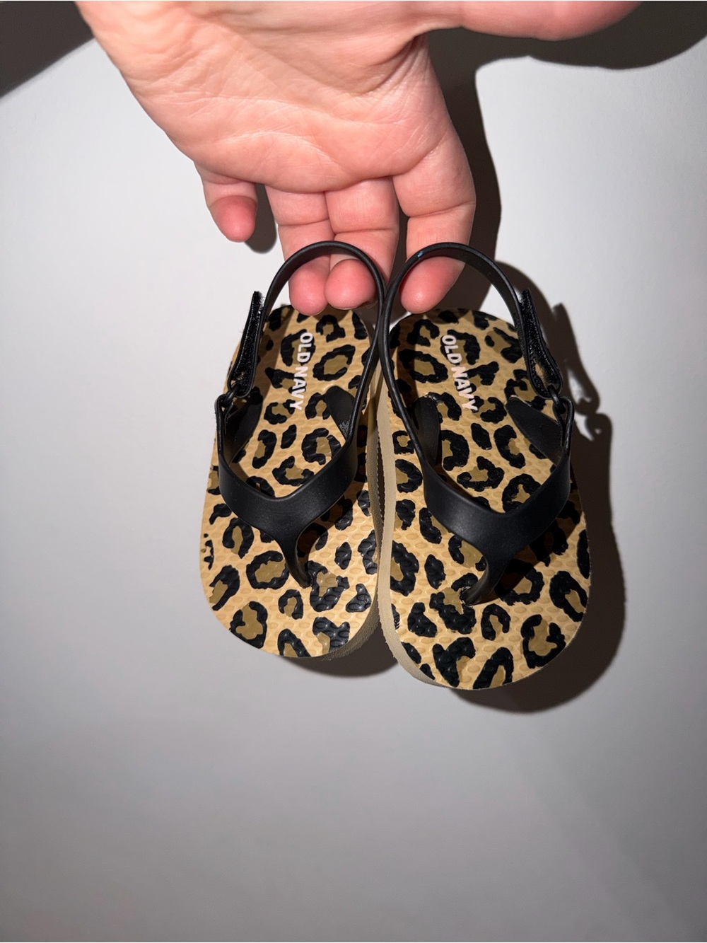 Old Navy Leopard Print Tan and Black Slingback Sandals for Kids